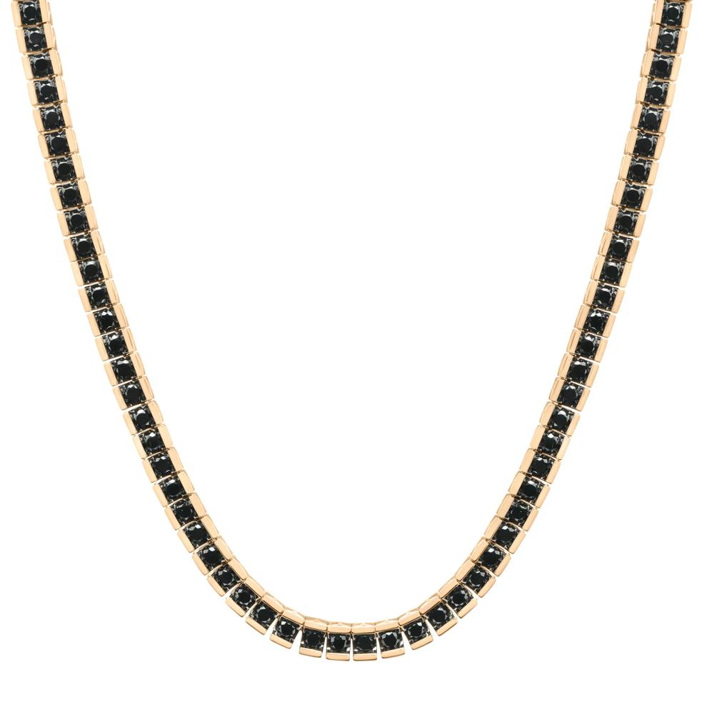 Black Diamond Tennis Necklace in 10K Yellow Gold (7 7/8 ct. tw.) – Image 1 of 4