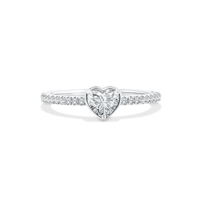 Lab Grown Diamond Heart Center Promise Ring in 10K Gold