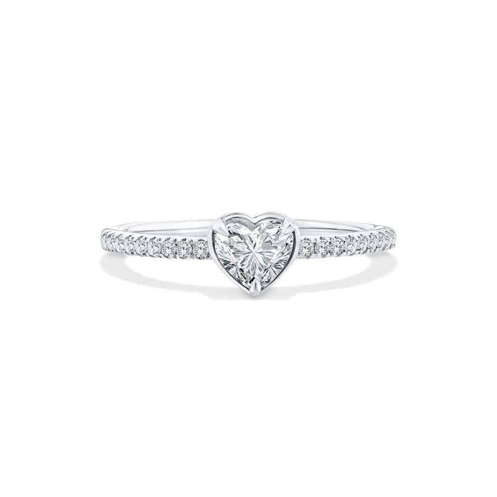 Lab Grown Diamond Heart Center Promise Ring in 10K White Gold (1/2 ct. tw.) – Image 1 of 4
