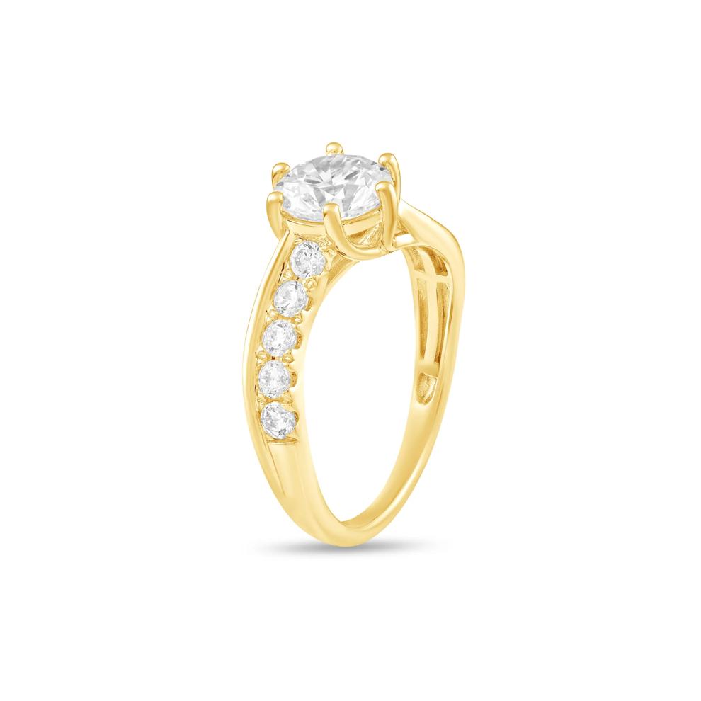 Lab Grown Diamond Round Center Engagement Ring in 10K Yellow Gold (2 ct. tw.) – Image 4 of 4
