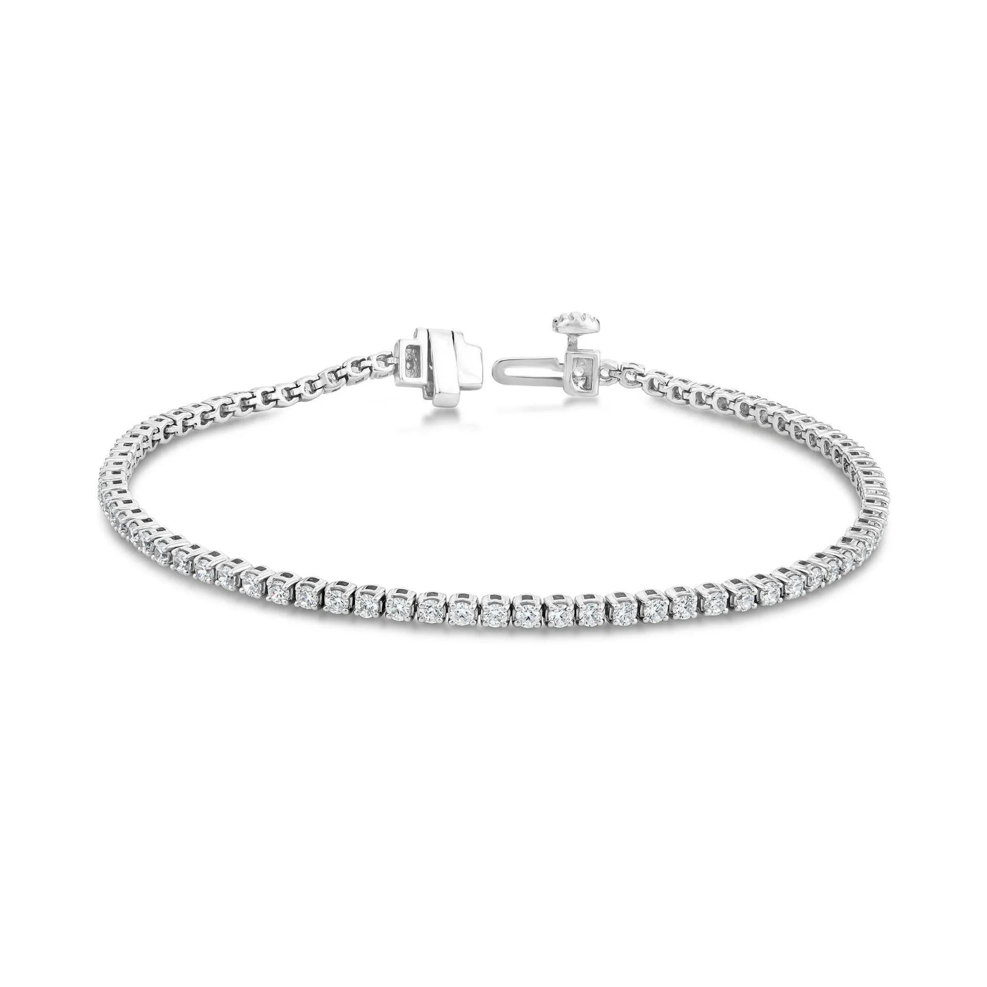 2 ct. tw. Lab Grown Diamond Line Bracelet | 10K White Gold | Size 7.25" | Helzberg Lab Grown Diamonds