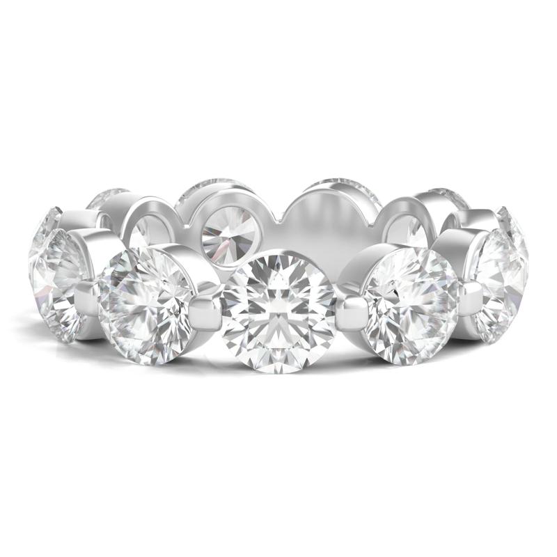 Round-Cut Diamond Shared Prong Eternity Band in 14k White Gold &#40;7 ct. tw.&#41; – Image 1 of 3