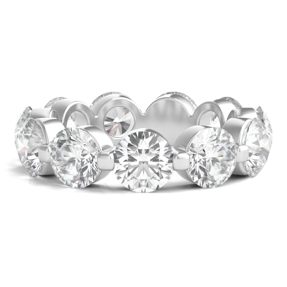 Round-Cut Diamond Shared Prong Eternity Band in 14k White Gold (7 ct. tw.) – Image 1 of 3