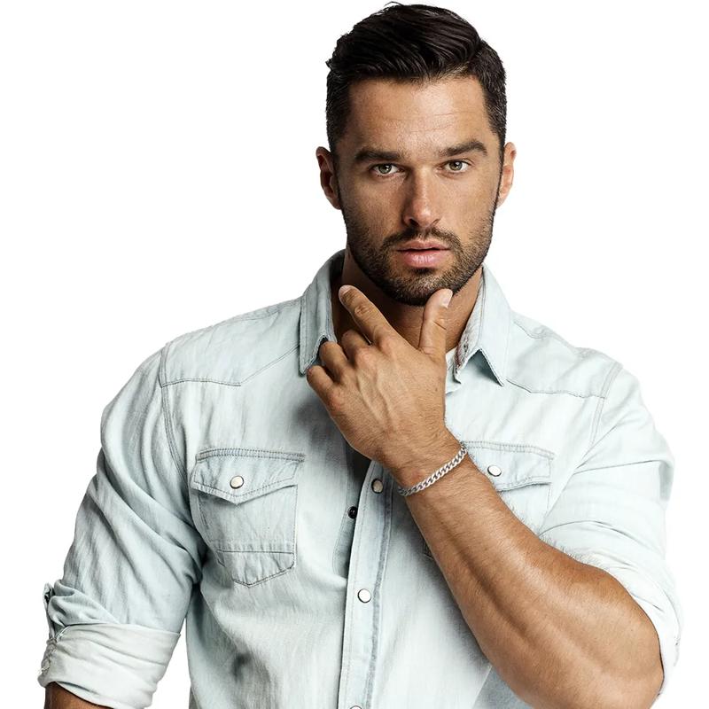 Men&#39;s Miami Cuban Bracelet in Sterling Silver – Image 2 of 2