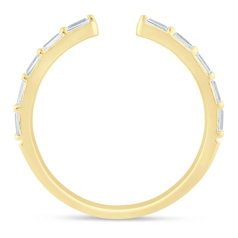 Lab Grown Diamond Baguette Open Band in 14K Yellow Gold &#40;1/5 ct. tw.&#41; – Image 2 of 3