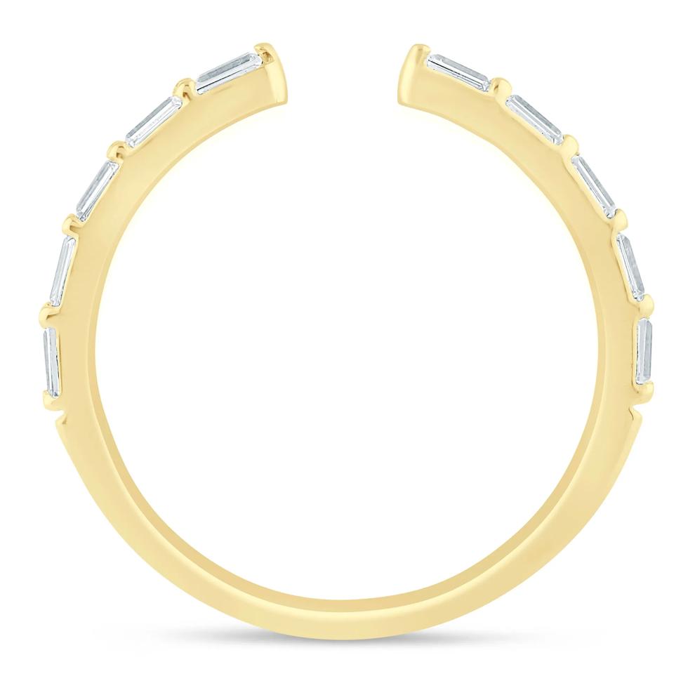 Lab Grown Diamond Baguette Open Band in 14K Yellow Gold (1/5 ct. tw.) – Image 2 of 3