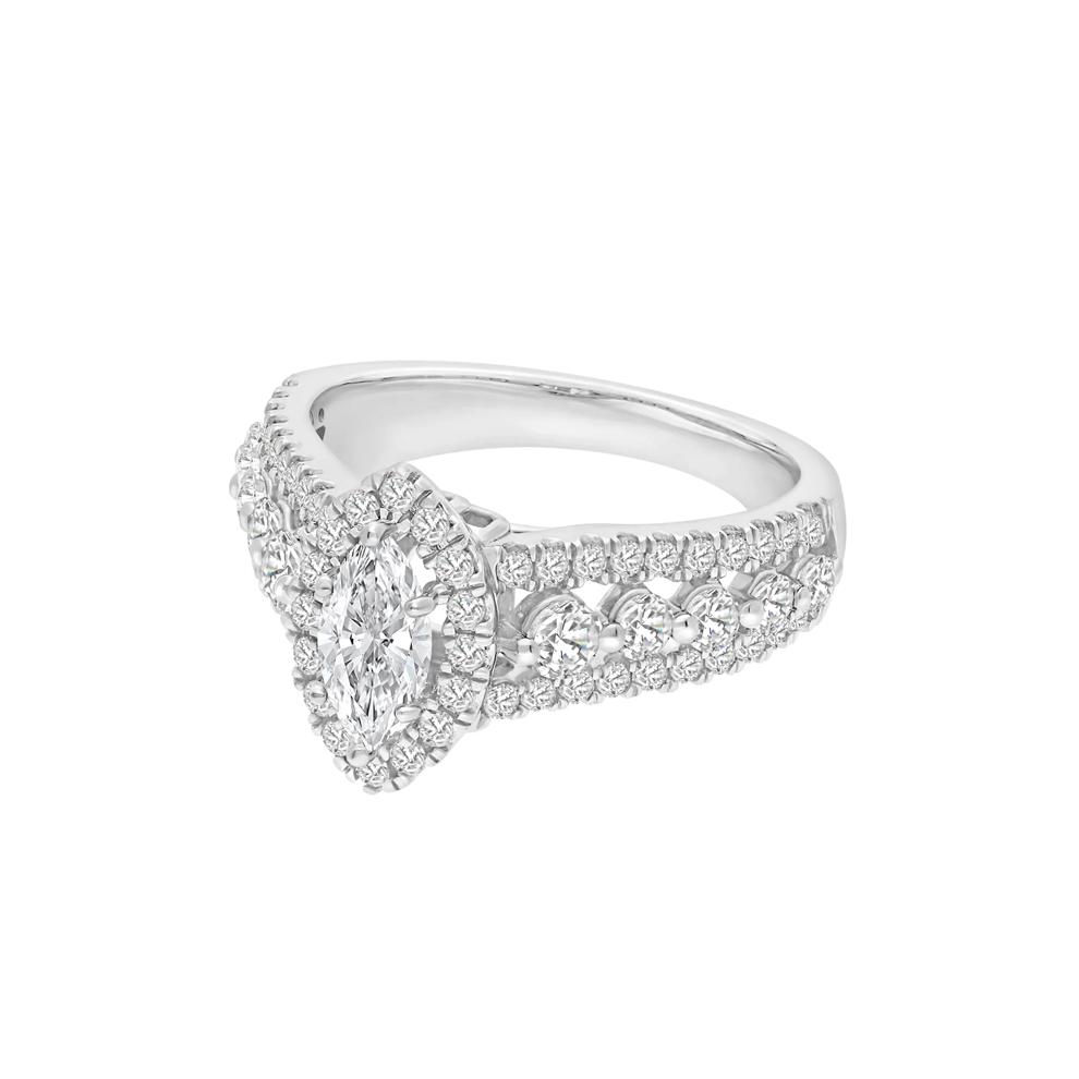 Lab Grown Diamond Marquise-Cut Halo Engagement Ring in 14K White Gold (1 1/2 ct. tw.) – Image 4 of 4