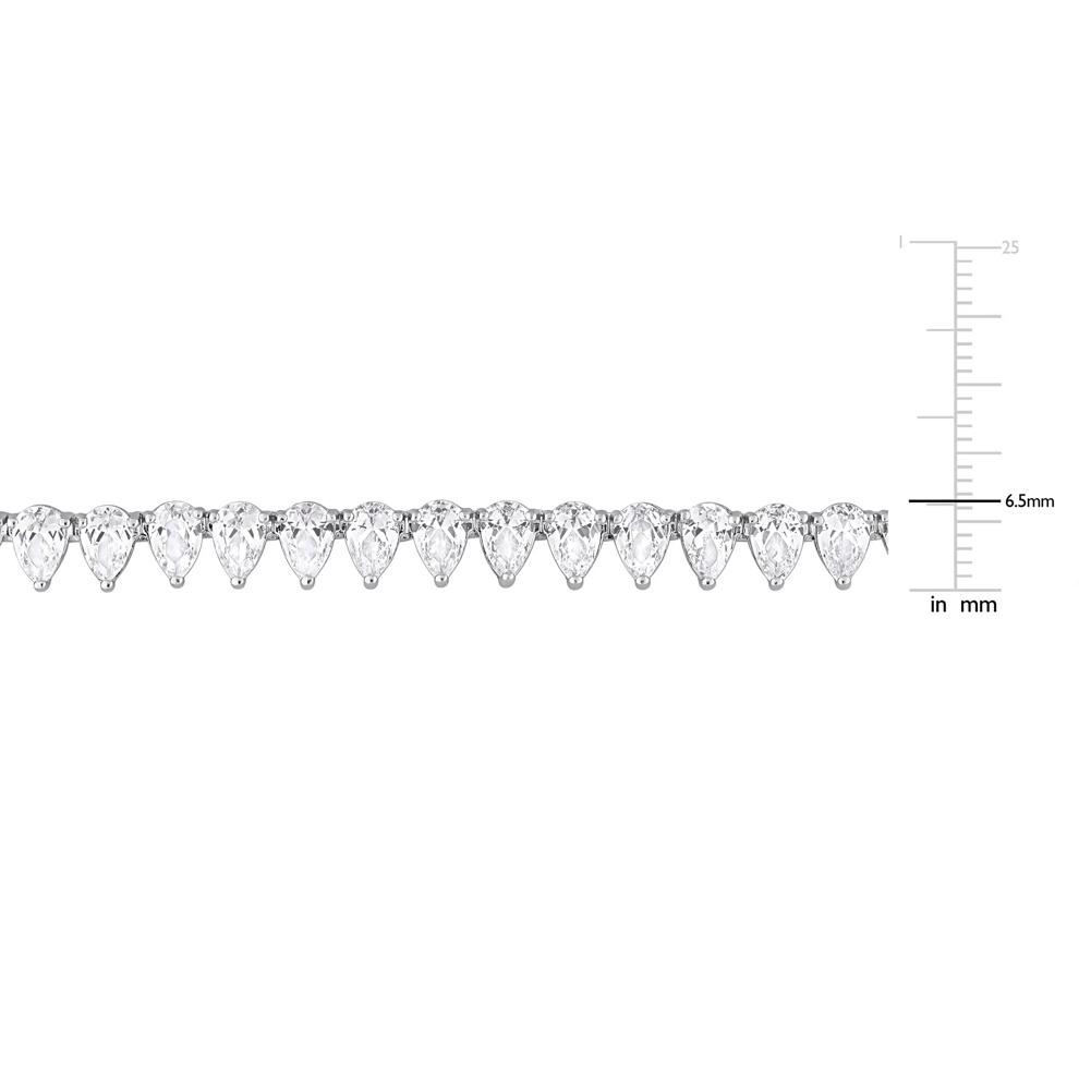 Lab-Created White Sapphire Tennis Necklace in Sterling Silver, 18&rdquo;  – Image 3 of 5