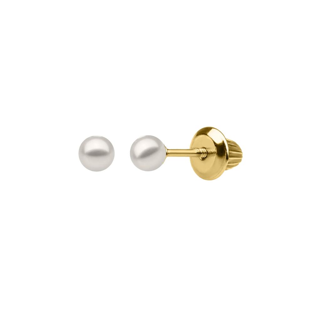Children's Freshwater Cultured Pearl Earrings in 14K Yellow Gold – Image 1 of 1