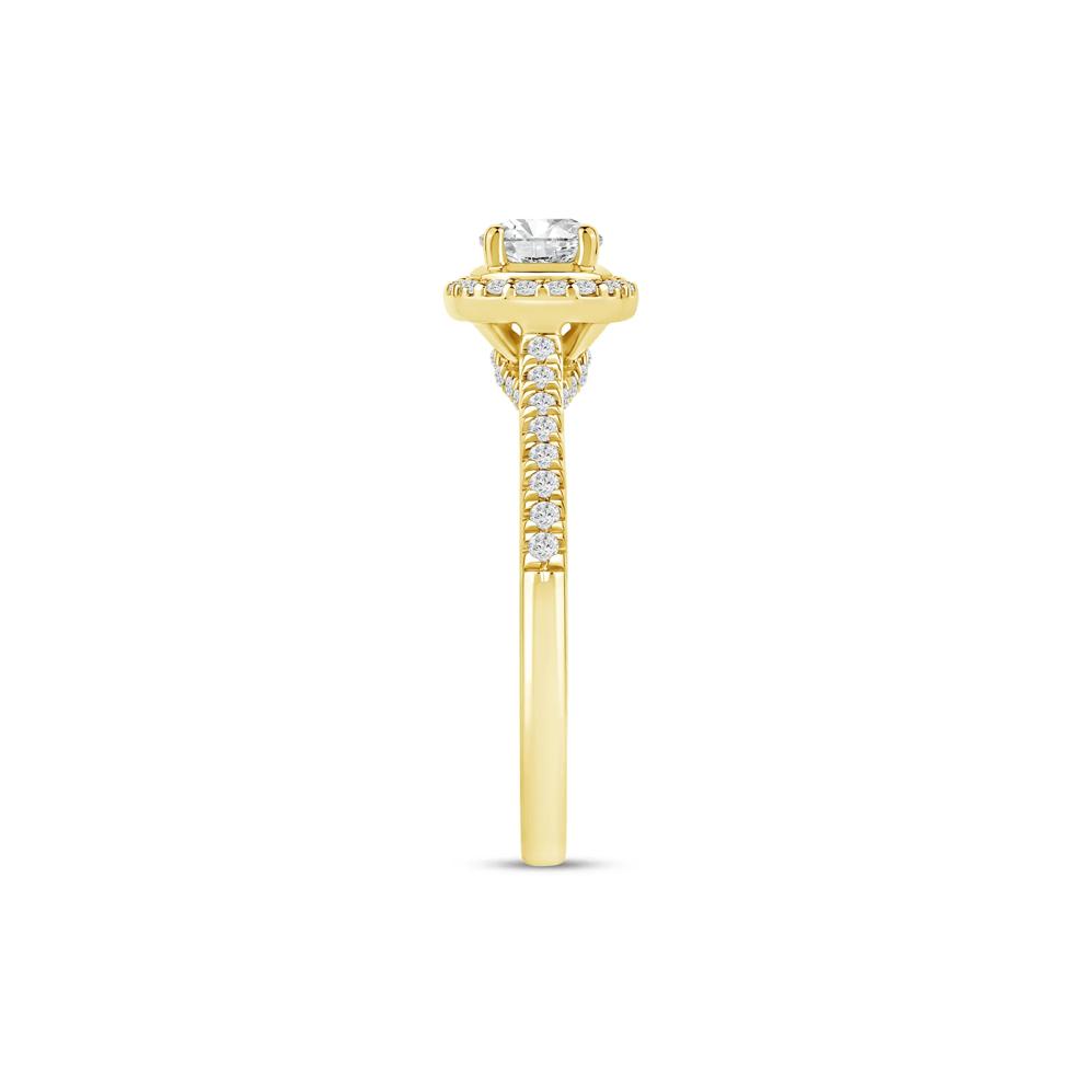 Diamond Halo Engagement Ring in 14K Yellow Gold (3/4 ct. tw.) – Image 3 of 4