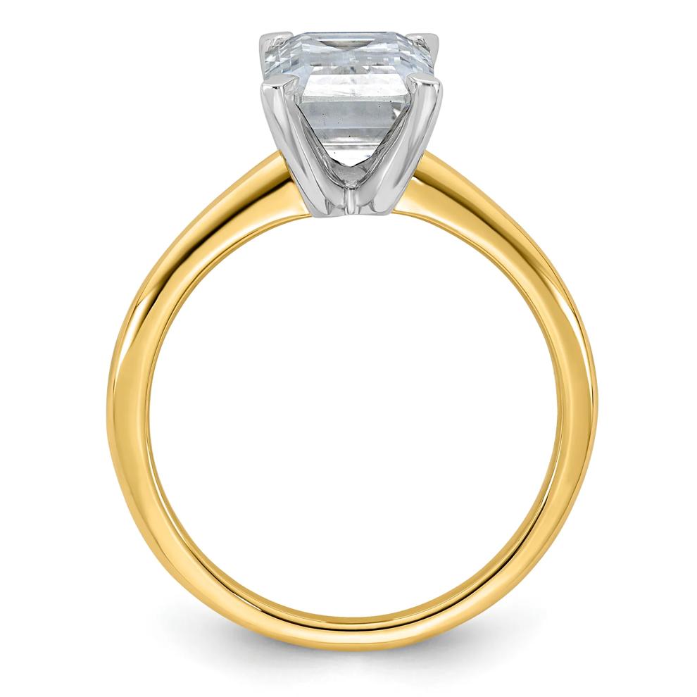 Lab-Created Moissanite Emerald-Cut Solitaire Engagement Ring in 10K Yellow Gold (2 1/2 ct. dew) – Image 2 of 3