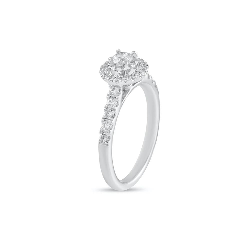 Diamond Round Halo Center Engagement Ring in 14K White Gold (5/8 ct. tw.) – Image 3 of 3