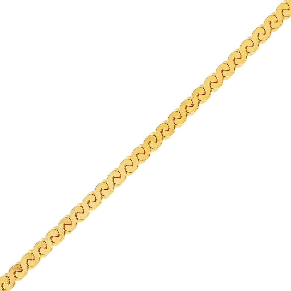 Serpentine Chain Necklace in Vermeil, 1.8MM, 15" – Image 2 of 3