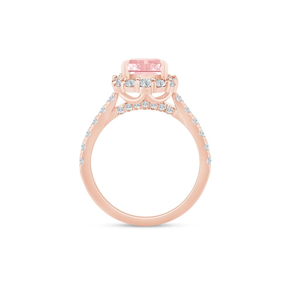 Lab Grown Pink and White Diamond Engagement Ring in 14K Rose and Yellow Gold (3 ct. tw.) – Image 3 of 3