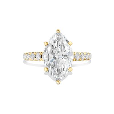 Kit Lab Grown Diamond Marquise Center Engagement Ring in 18K Yellow Gold (3 1/2 ct. tw.)