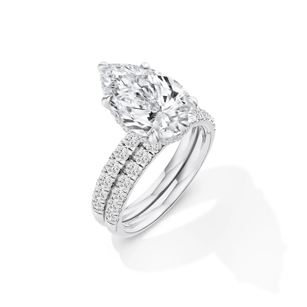 Lab Grown Diamond Pear-Shaped Bridal Set in 14K White Gold (5 ct. tw.) – Image 2 of 6
