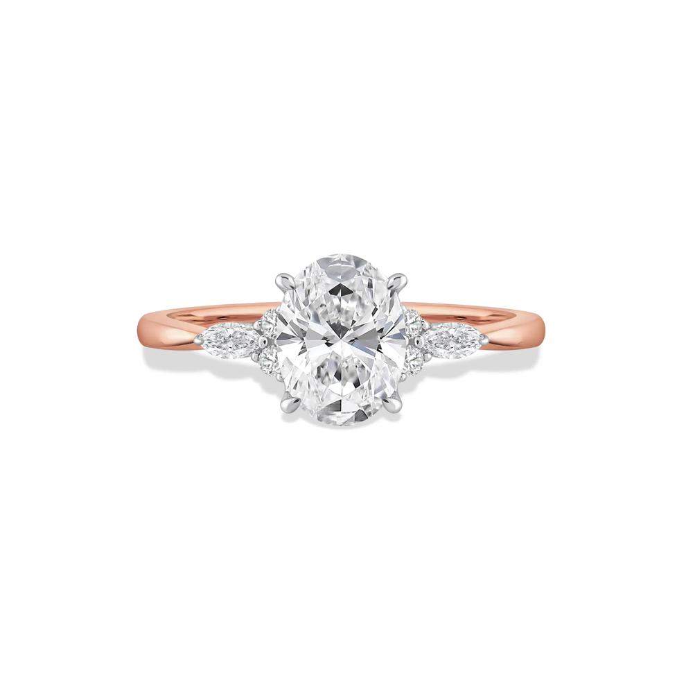 Lab Grown Diamond Oval Engagement Ring in 14K Rose and White Gold (1 ct. tw.) – Image 1 of 4
