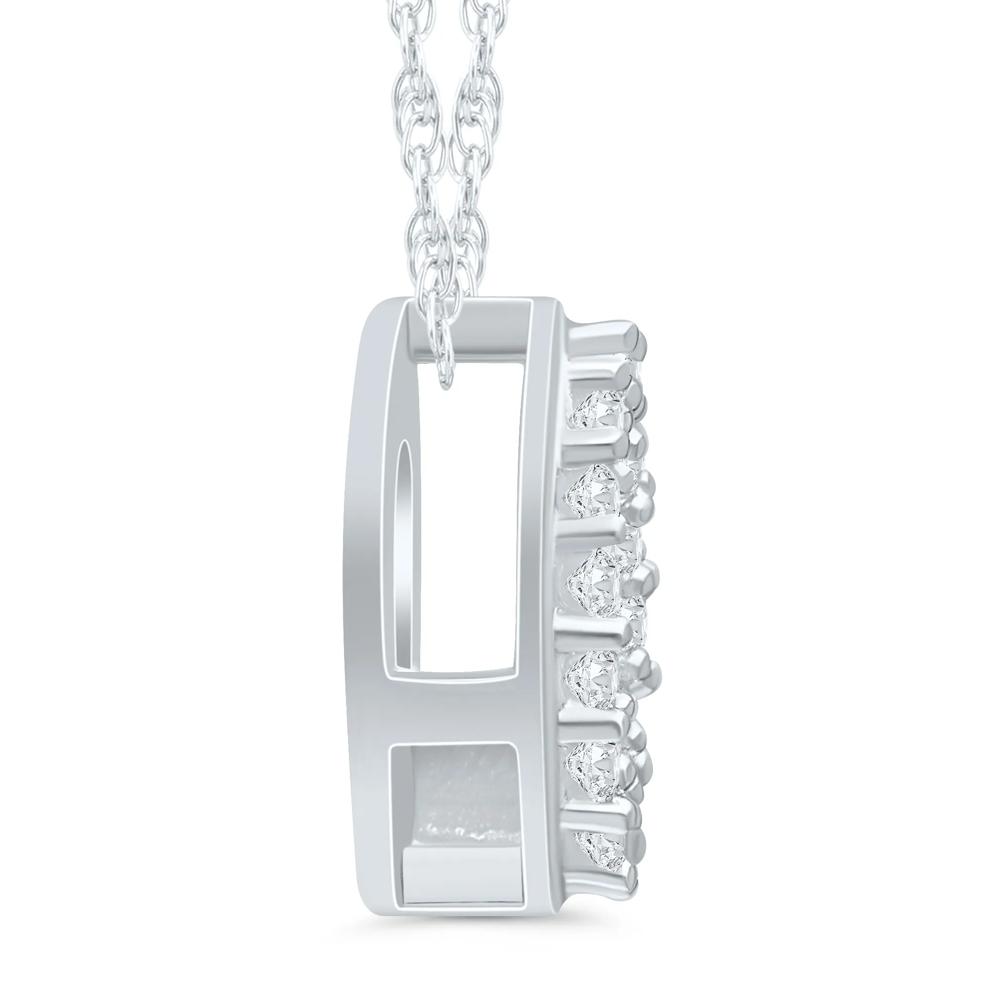 Diamond Accent Initial Q Pendant in 10K White Gold – Image 2 of 3
