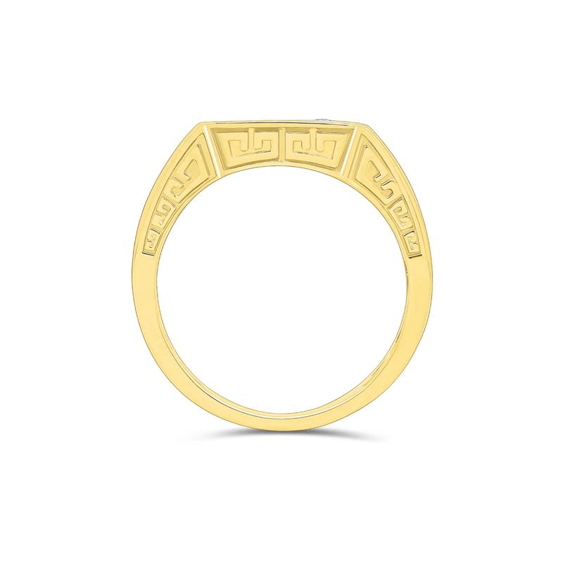 Men&rsquo;s Signet Ring with Diamond Accent in 10K Yellow Gold – Image 2 of 3