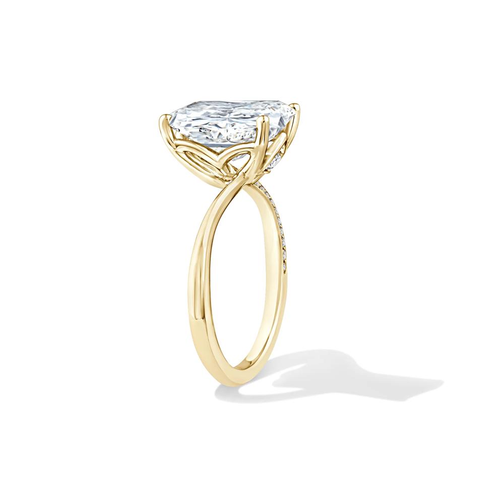 Lab Grown Diamond Radiant Center Engagement Ring in 18K Yellow Gold (4 1/5 ct. tw.) – Image 3 of 4