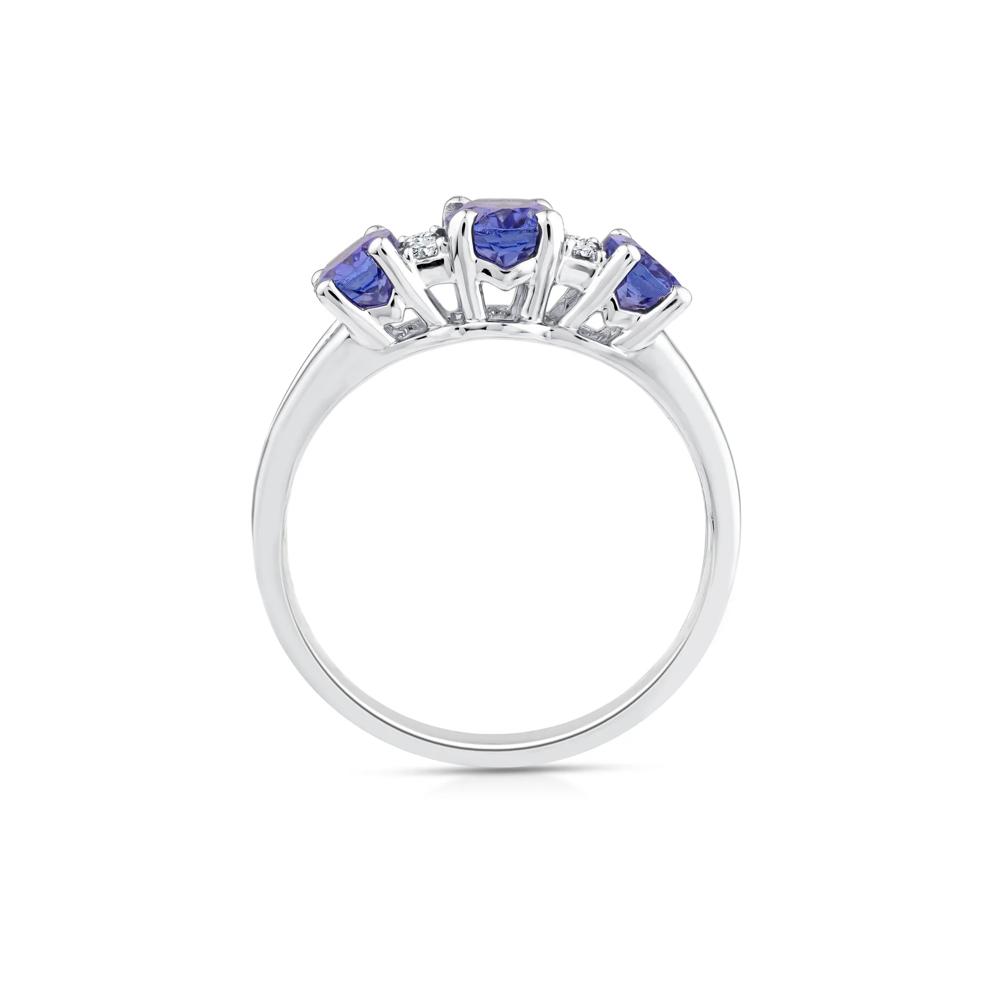 Tanzanite and Diamond Ring in 10K White Gold (1/10 ct. tw.) – Image 2 of 3