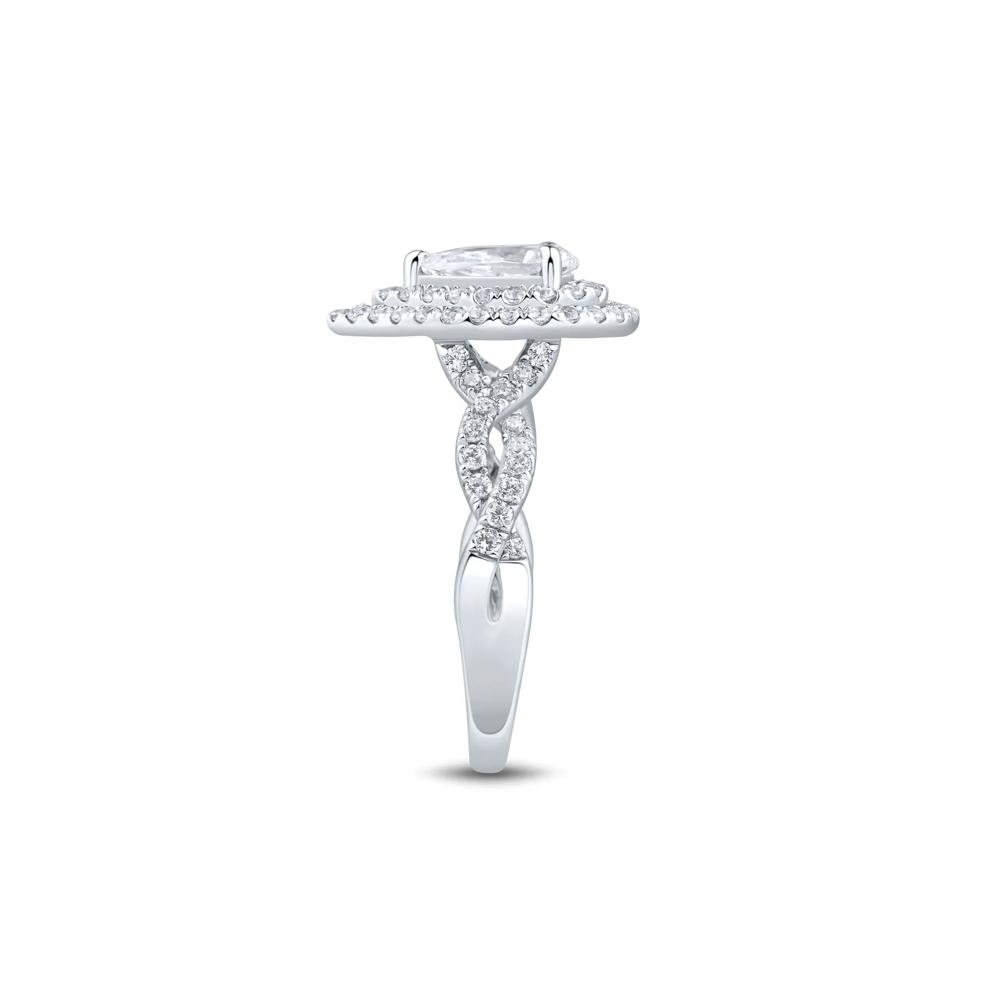 Lab Grown Diamond Pear Halo Engagement Ring in 14K White Gold (1 1/2 ct. tw.) – Image 3 of 3