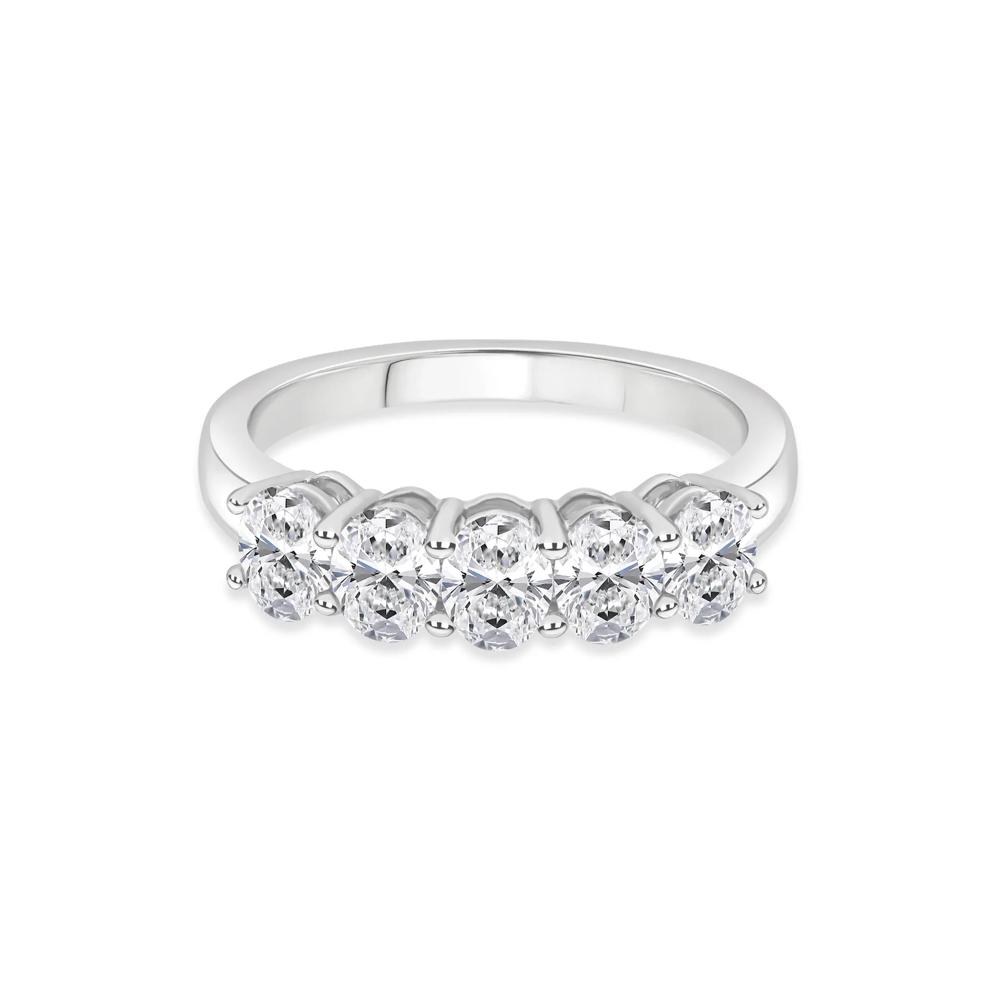 Lab Grown Diamond Five-Stone Anniversary Band in 14K White Gold (1 1/2 ct. tw.) – Image 1 of 4