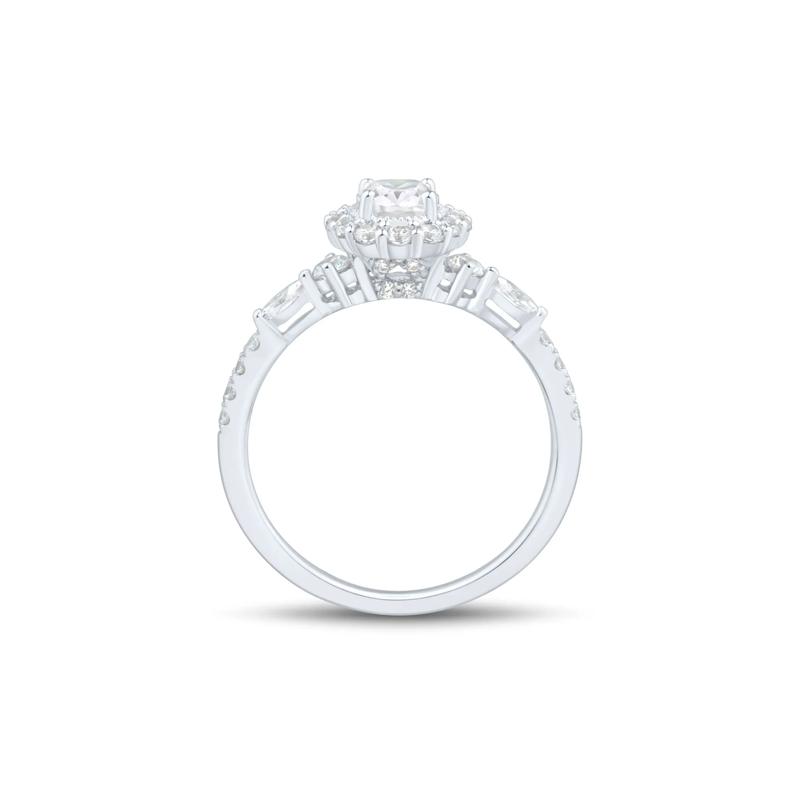 Oval Diamond Halo Engagement Ring in 14K White Gold &#40;1 ct. tw.&#41; – Image 2 of 3