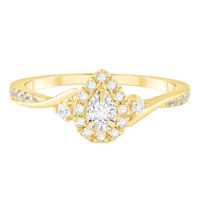 Diamond Side-Stone Promise Ring in 10K Yellow Gold (1/4 ct. tw.)
