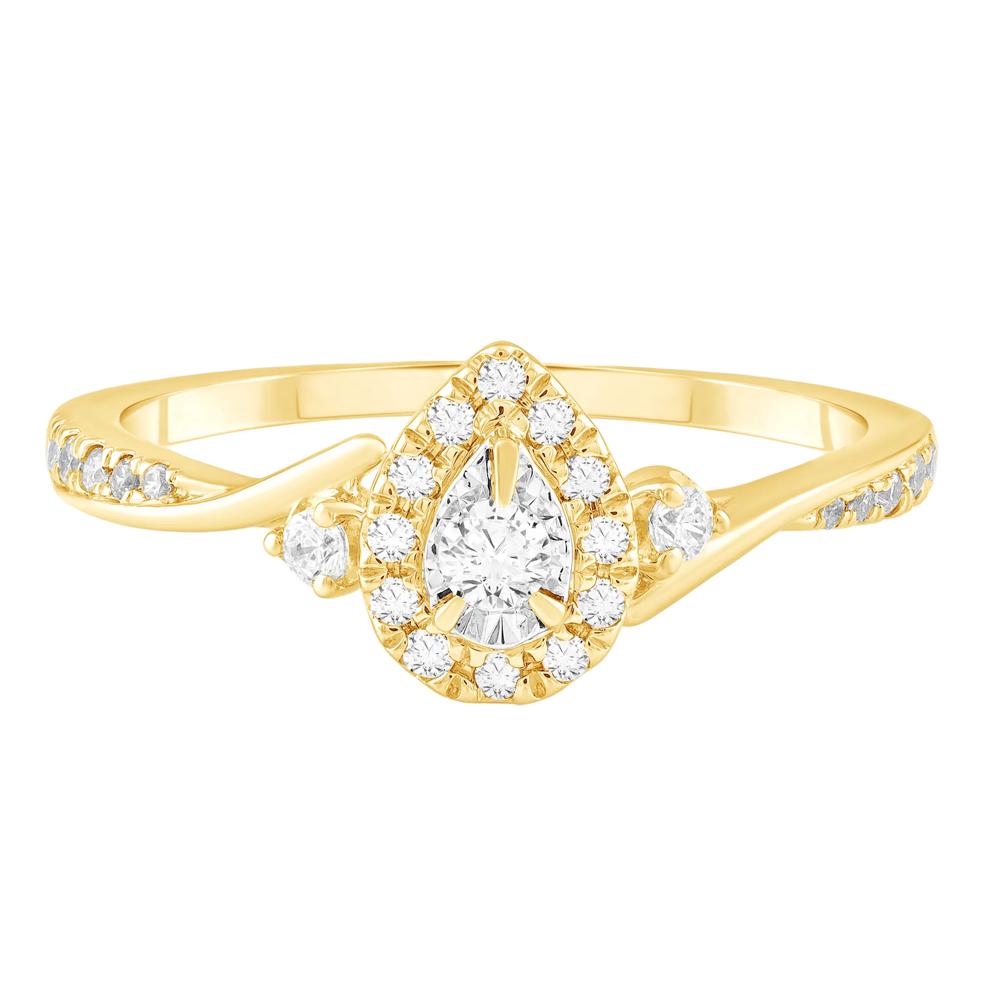 Diamond Side-Stone Promise Ring in 10K Yellow Gold (1/4 ct. tw.) – Image 1 of 3