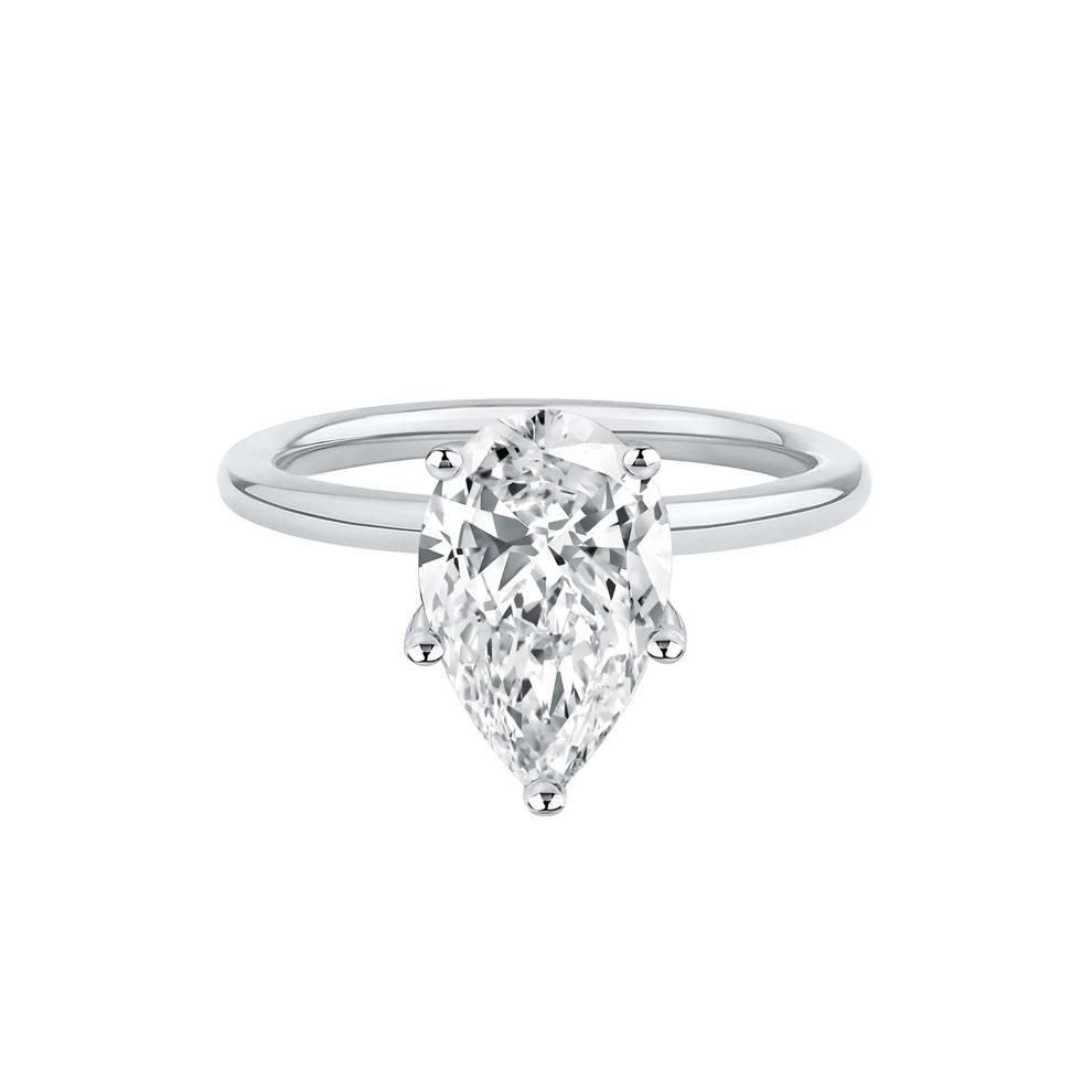 Lab Grown Diamond Pear-Shaped Solitaire Engagement Ring in 14k White Gold (3 ct.) – Image 1 of 4