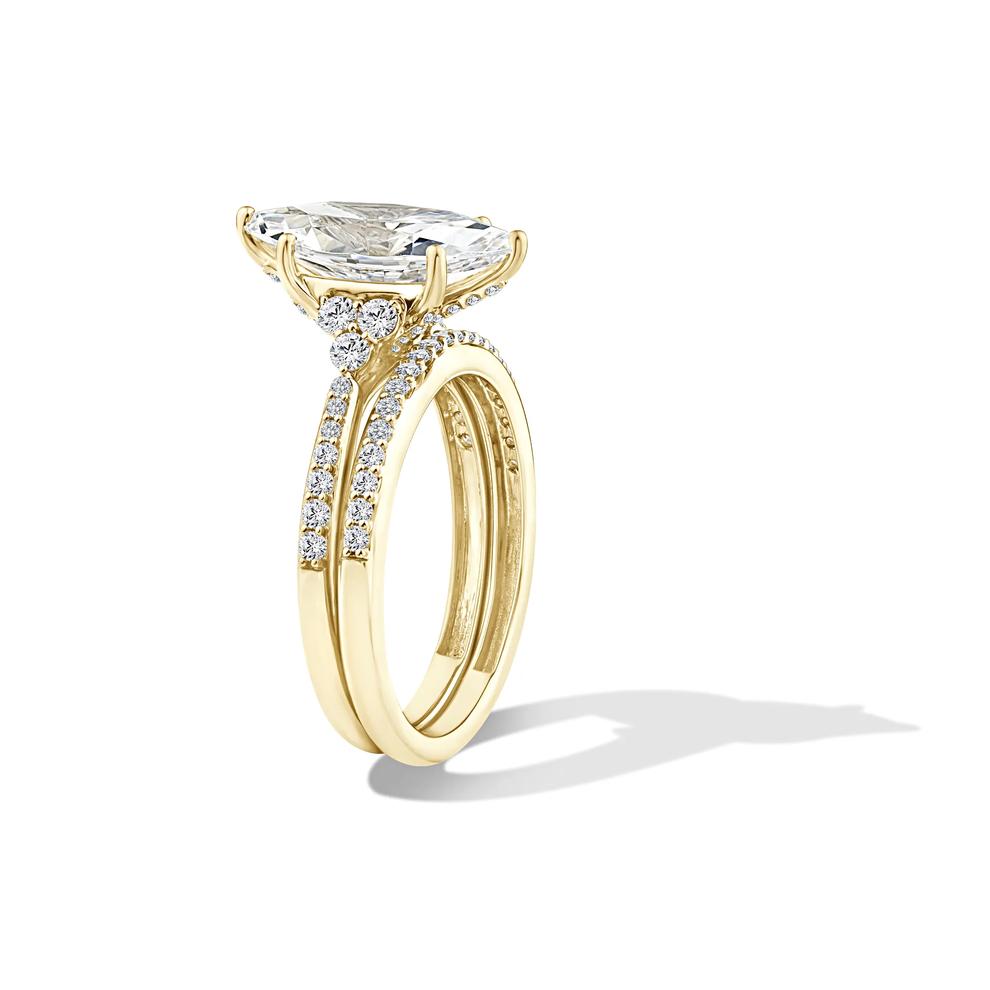 Lab Grown Diamond Marquise Engagement Set in 14K Yellow Gold (3 ct. tw.) – Image 3 of 6