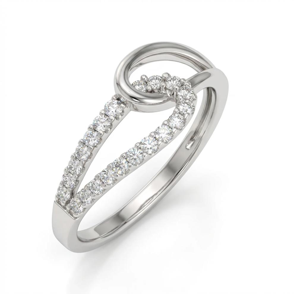Diamond Interlocking Ring in Sterling Silver (1/4 ct. tw.) – Image 4 of 4