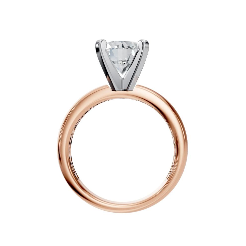 Solitaire Half-Round Semi-Mount Engagement Ring in 14K Rose Gold (Setting Only) – Image 3 of 8