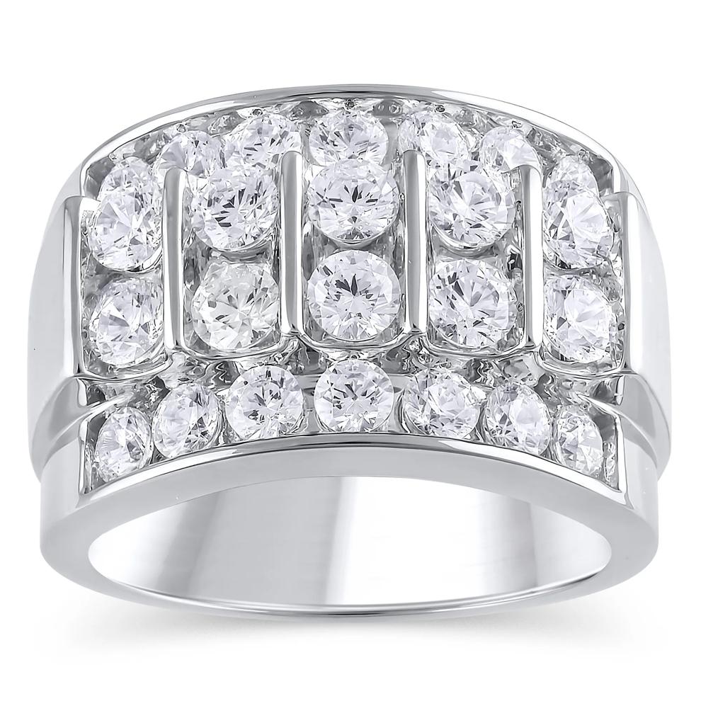 Men's Lab Grown Diamond Ring in 10K White Gold (3 ct. tw.) – Image 1 of 3