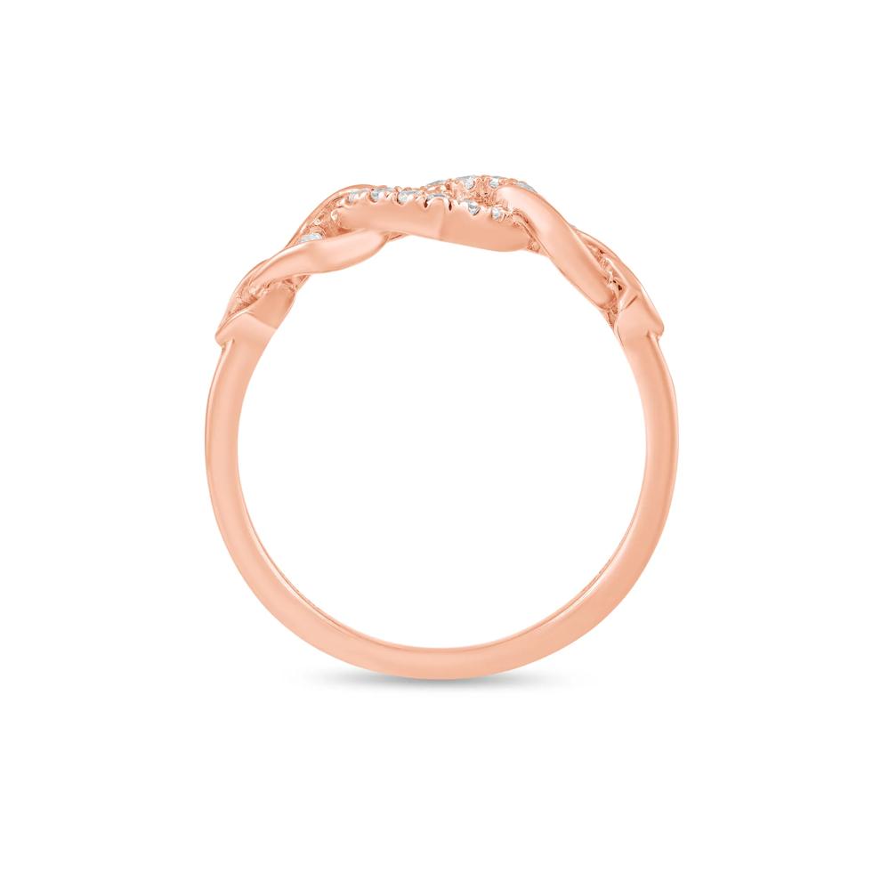 Diamond Linked Heart Ring in 10K Rose Gold (1/8 ct. tw.) – Image 2 of 4