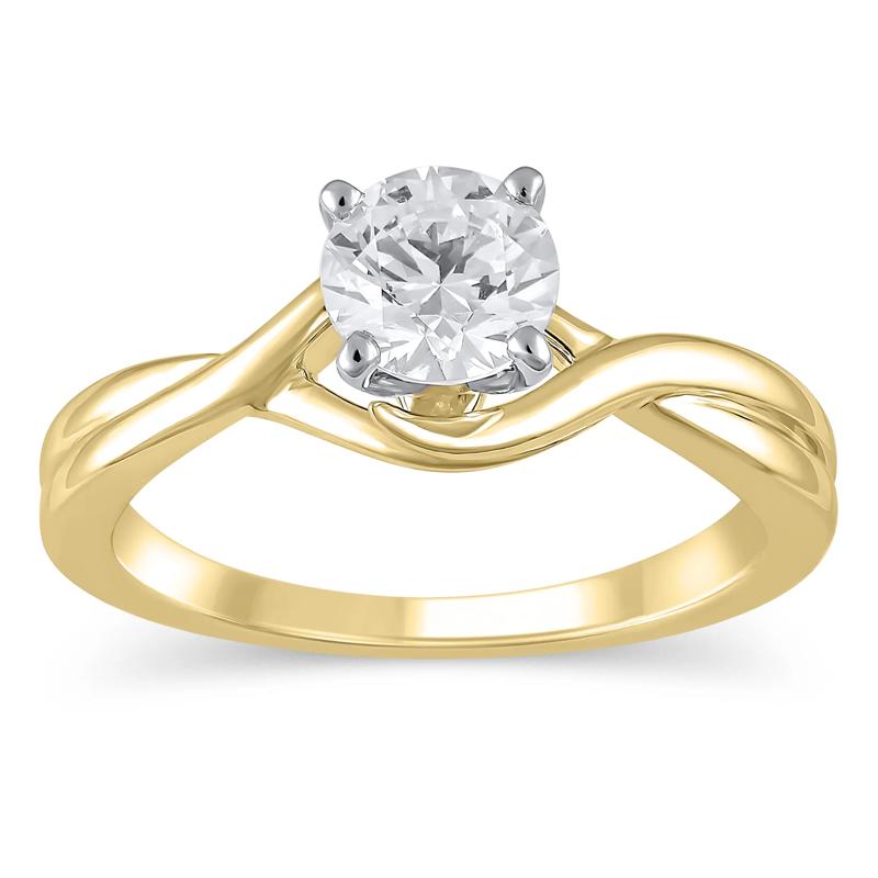 Bypass Twist Shank Semi-Mount Engagement Ring in 14K Gold &#40;Setting Only&#41; – Image 1 of 6