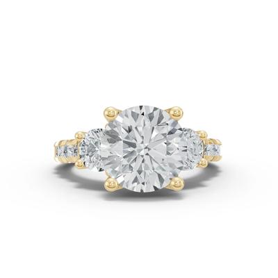 Lab Grown Diamond Center Channel Three-Stone Ring in 14K Yellow Gold (5 ct. tw.)