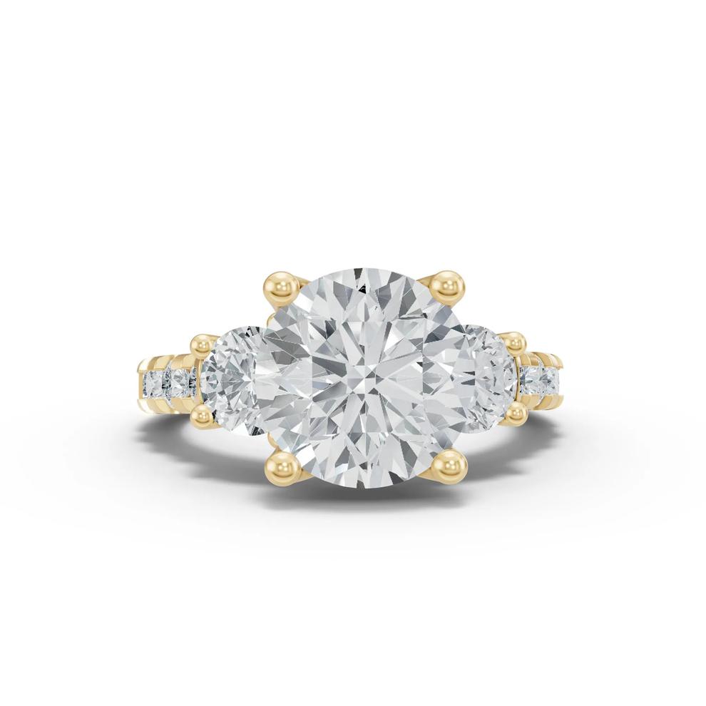 Lab Grown Diamond Center Channel Three-Stone Ring in 14K Yellow Gold (5 ct. tw.) – Image 1 of 4
