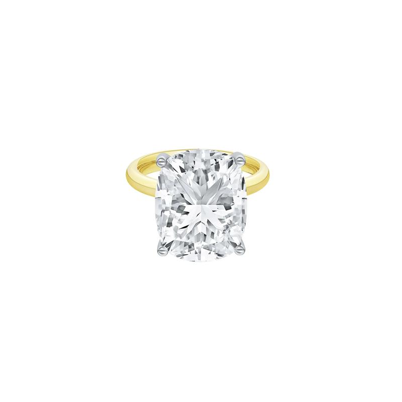 Lab Grown Diamond Elongated Cushion-Cut Engagement Ring in 14K Yellow and White Gold &#40;9 ct. tw.&#41; – Image 1 of 4