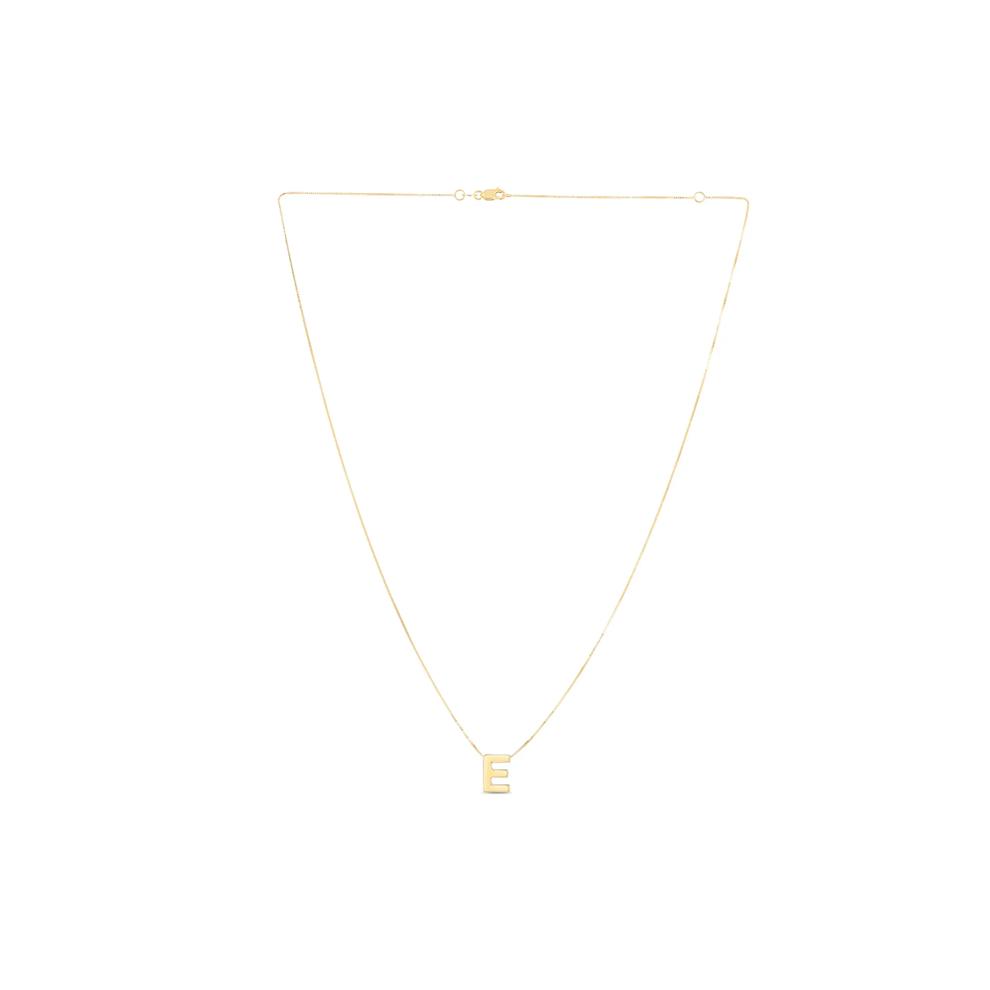 "E" Initial Necklace in 14K Yellow Gold – Image 1 of 3