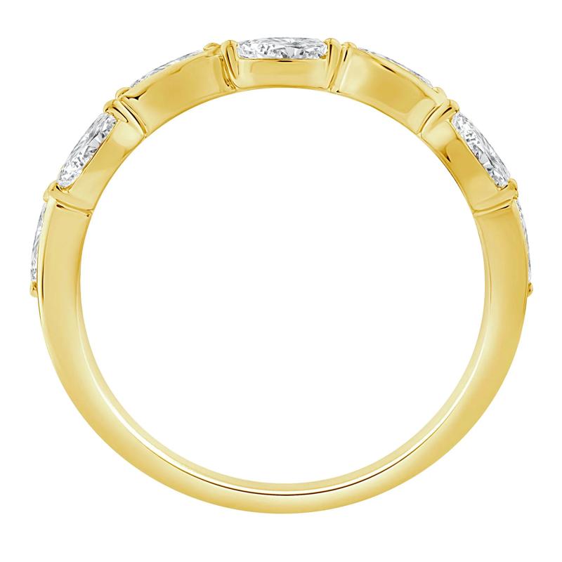 Lab Grown Diamond Marquise Stack Band in 10K Yellow Gold (1/2 ct. tw.) – Image 2 of 3