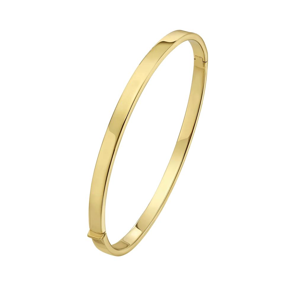 Square Tube Fancy Bangle Bracelet in 14K Yellow Gold, 7.25" – Image 2 of 2