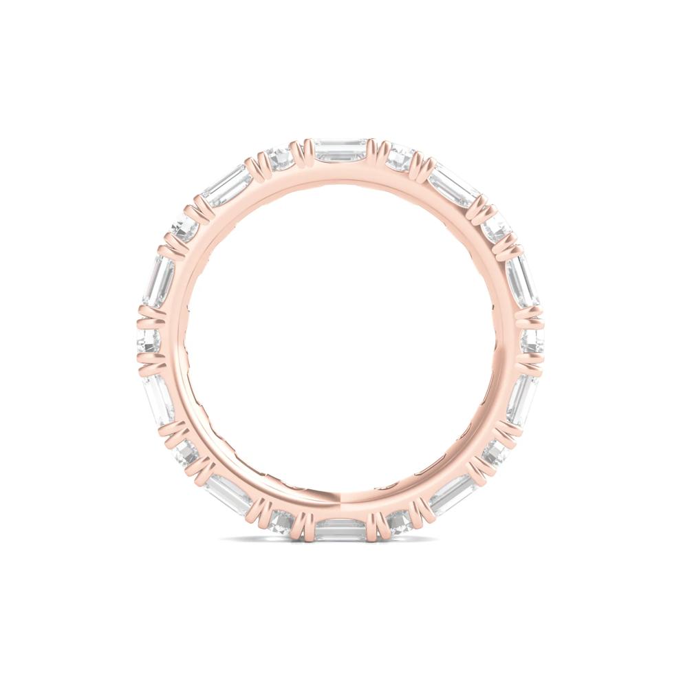 Round and Emerald-Cut Lab Grown Diamond Eternity Band in 14k Rose Gold (3 ct. tw.) – Image 2 of 3