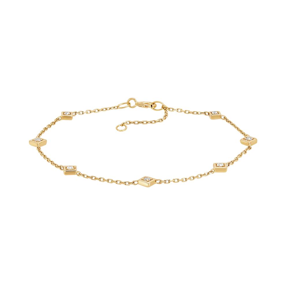 Diamond Round Bracelet in 14K Yellow Gold (1/10 ct. tw.) – Image 2 of 2
