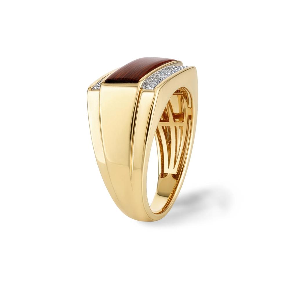 Men's Gemstone &amp; Diamond Ring in 10K Yellow Gold – Image 3 of 4