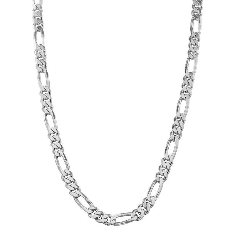 Men&#39;s Figaro Chain in Sterling Silver, 9MM, 24&quot; – Image 1 of 1