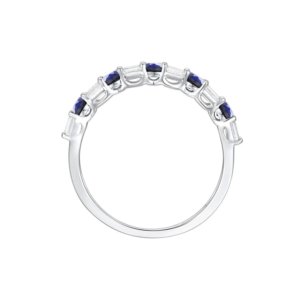Blue Sapphire and Diamond Ring in 10K White Gold (1/3 ct. tw.) – Image 3 of 3