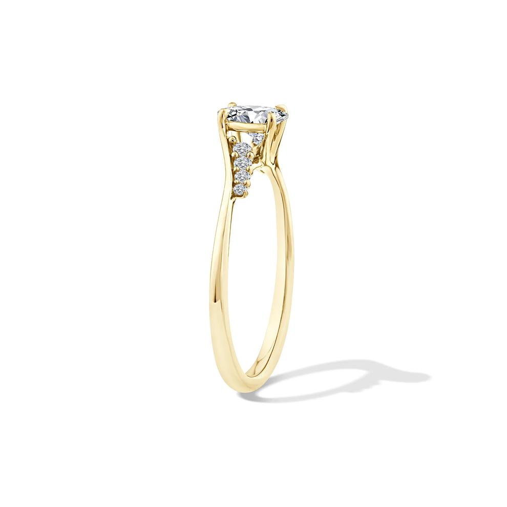 Lab Grown Diamond Oval Center Promise Ring in 10K Yellow Gold (1/2 ct. tw.) – Image 3 of 4