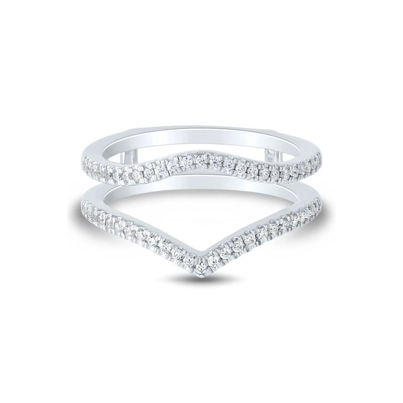 Diamond Chevron Contour Ring Insert in 14K White Gold &#40;1/3 ct. tw.&#41; – Image 1 of 3